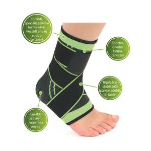 Fekete és zöld bokaszorító stabilizáló pántokkal, VivaFit bokaszorító - Vivafit