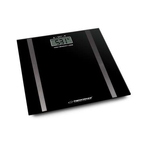 Esperanza Samba black digital body weight scale with body fat, water, and muscle percentage measurement