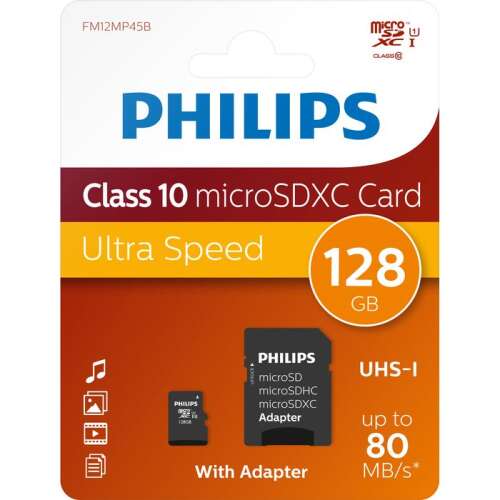 Philips FM12MP45B/00 memorii flash 128 Giga Bites MicroSDXC UHS-I Clasa 10