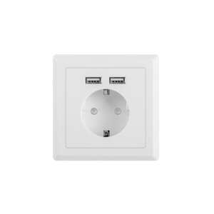 Lanberg Wandsteckdose mit 2 USB-Anschlüssen, weiß - Lampen & Beleuchtung