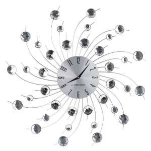 Esperanza Geneva wall clock with silver face and crystal accents - Home & Garden