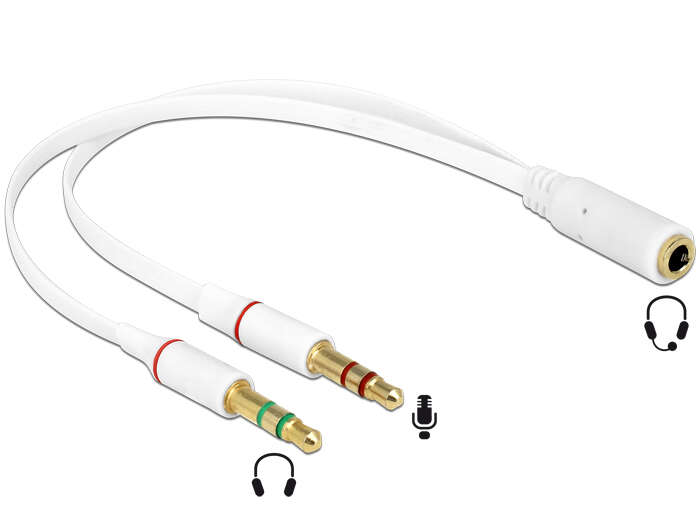 Delock Headset adapter 1x 3.5 mm 4tűs Stereo jack anya &amp;gt; 2x 3....