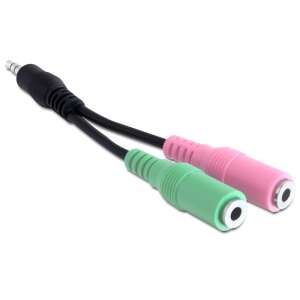 Delock 3.5mm stereo jack to 2x stereo jack adapter, black cable - Cable