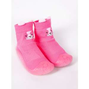 YO! rózsaszín cica puhatalpú cipő babáknak, 23-as méret - Puhatalpú cipő, kocsicipő
