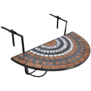 Timeless Tools Folding Balcony Table with Mosaic Top in Brown - Timeless Tools