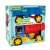 Wader Giant Truck and Handcart, packaging, blue, red, yellow toy truck with a tipping bed and a handcart, for kids