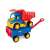 Wader Giant Truck and Handcart, blue, red, yellow toy truck with a tipping bed and a handcart, for kids