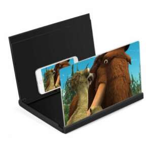 Mobiltelefon kijelző nagyító﻿ konzol, 3D plasztik kivetítő. - 12 colos  - fekete