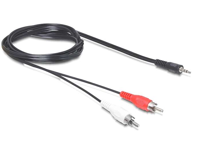 Delock kábel, audio DC jack 3.5 mm apa &amp;gt; 2 x RCA apa, 5 m