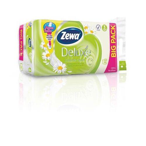 Zewa Deluxe Kamillás Toalettpapír, 16 Tekercs, Lehúzható Hüvely