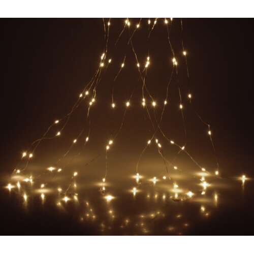 200 LED luminițe cu fir de cupru, alb cald, pentru interior și exterior