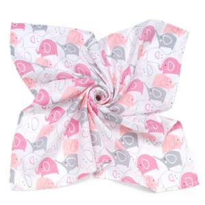 MTT Nagy Textil pelenka (120x120cm) - Fehér alapon rózsaszín elefántok 34200961 Textil pelenkák