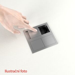 VersaHit fekete süllyesztett dugalj csúszó fedéllel, 2x230V - Lámpa & Világítás