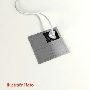 VersaHit Dupla fekete asztali konnektor 2 Schuko aljzattal, behelyezett kábellel - Lámpa & Világítás