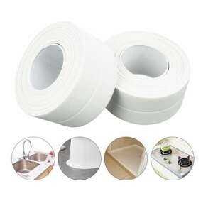 Două role de bandă de etanșare autoadezivă albă cu exemple de utilizare - Instalații de apă, gaz & încălzire