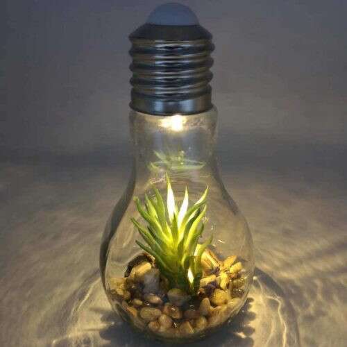 Led izzó növénydekorációval, elemes