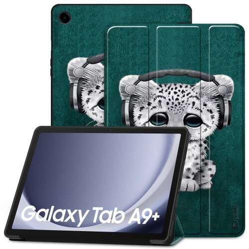 Puzdro na tablet Samsung Galaxy Tab A9+ Plus 11.0 X210 / X216 so sladkým vzorom snežného leoparda