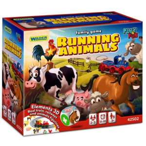 Play&Fun Running Animals Brettspiel Schachtel, Familienspiel, Bauernhoftiere, Zug, Wader - Wader