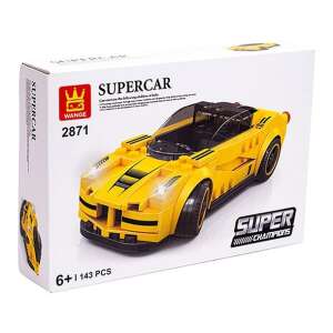 WANGE® Supercar sárga sportkocsi lego-kompatibilis építőjáték, 143 db-os (WANGE 2871) 89069106 "lego"  Játék autók