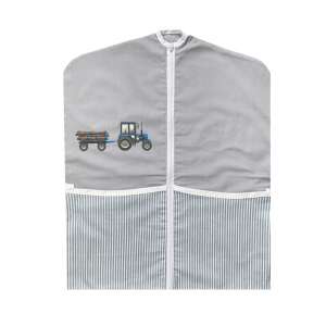 Szürke Ovis zsák traktor mintával és két oldalsó zsebbel, cipzáras - Ovis zsák