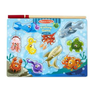 Melissa & Doug Joc Magnetic de Pescuit din Lemn pentru copii de 3+ ani, cu creaturi marine colorate - Melissa & Doug Jocuri si jucarii educative