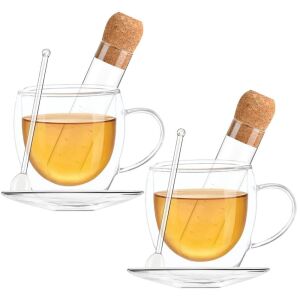 Quasar & Co. Double-walled tea set with infuser, spoon and saucer - Coffee & Tea Set