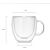 Quasar & Co. Double-walled glass tea cup with handle and dimensions