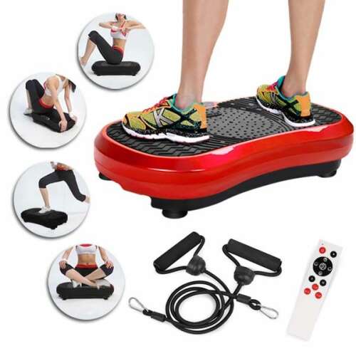 Vibrációs edzőlap ellenállóságszalagokkal, edzés példák, otthoni edzőterem felszerelés