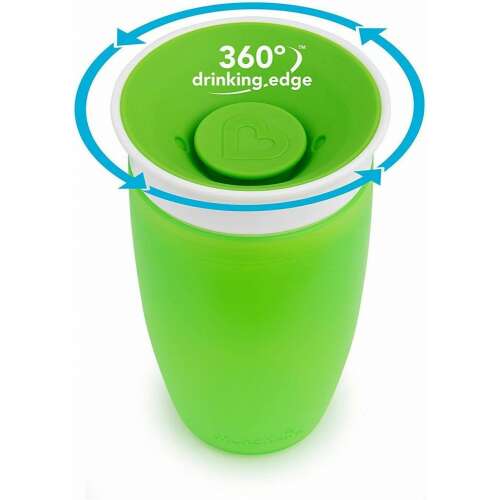 Munchkin Miracle 360 fokozatú itatópohár, zöld, szivárgásmentes, 360 fokos ivóperem - Itatópohár