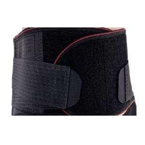 Fekete deréktámasztó öv piros varrással, oldalnézet - Mágneses deréköv