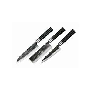 Samura Super 5 3-piece knife set, Damascus steel, universal, nakiri, santoku - Home & Garden