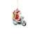 HANG ON üveg karácsonyfadísz, Mikulás robogón ajándékokkal 89178999