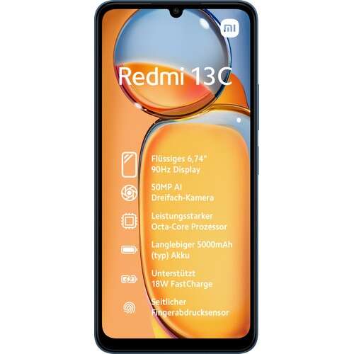Xiaomi redmi 13c 4g 256gb 8gb ram dual sim mobiltelefon, kék