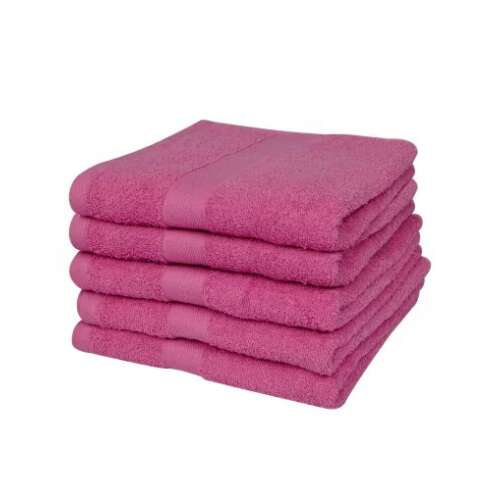 5 db rózsaszín 70x140 cm pamut törölköző, 400g/ m² - Otthon és kert