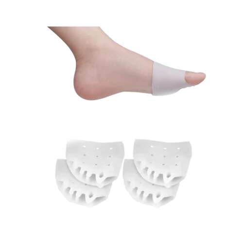 Zggzerg Szilikon Lábújjszétválasztó készlet, 4 db, Fehér, bütyök, neuroma, talpi fasciitis, metatarsalgia és egyéb lábfájdalom enyhítésére