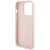Seitenansicht des Karl Lagerfeld iPhone 15 Pro 6.1 Zoll rosa Hardcase mit gestepptem K-Muster