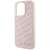Seitenansicht des Karl Lagerfeld iPhone 15 Pro 6.1 Zoll rosa Hardcase mit gestepptem K-Muster