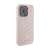 Seitenansicht des Karl Lagerfeld iPhone 15 Pro 6.1 Zoll rosa Hardcase mit gestepptem K-Muster