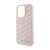 Seitenansicht des Karl Lagerfeld iPhone 15 Pro 6.1 Zoll rosa Hardcase mit gestepptem K-Muster