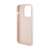 Seitenansicht des Karl Lagerfeld iPhone 15 Pro 6.1 Zoll rosa Hardcase mit gestepptem K-Muster