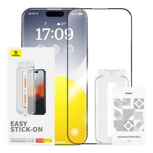 Baseus Sapphire tempered glass screen protector for iPhone 15 Pro Max, easy stick-on application - Baseus