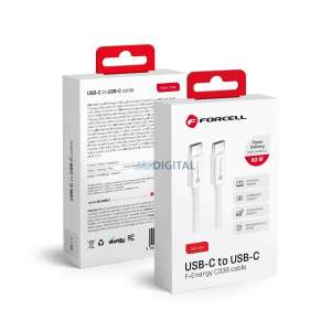 Cablu FORCELL F-Energy C338 USB-C la USB-C, 60W Power Delivery, 50cm alb - Forcell Cabluri USB