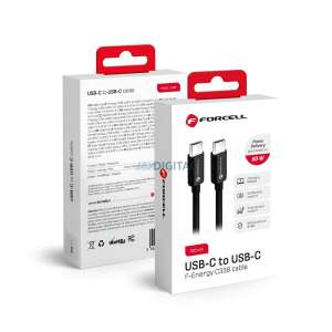 Kabel FORCELL Typ C na Typ C QC4.0 3A/20V PD60W C338 1m czarny 89329757 - Forcell Cabluri USB