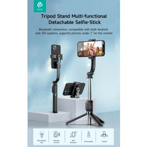 Devia Tripod Stand Multifunkciós Wireless Selfi Bot - Fekete 113783566 - Selfie bot