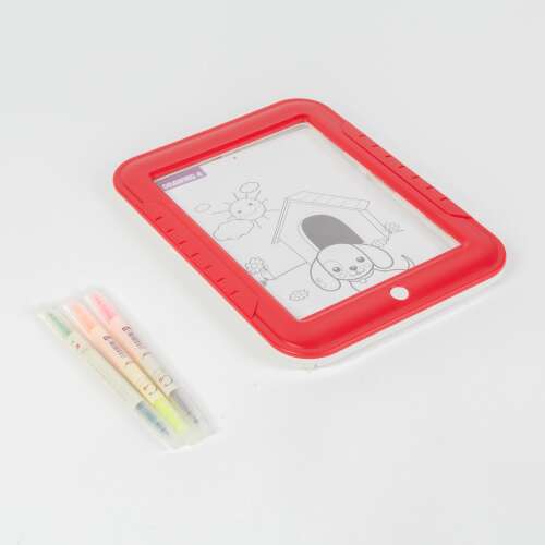 Bewello Mágikus Rajztábla filctollal, Interaktív Rajztábla gyerekeknek, Piros