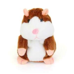 Brown talking plush hamster toy, repeats what you say, interactive toy for kids - Interactive Plush Toy