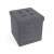 Songmics storage ottoman, dark gray, with button tufting
