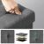 Close up of Songmics dark grey storage ottoman showing fabric and construction