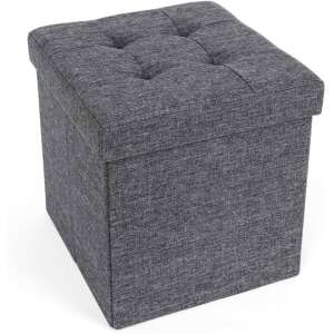 SONGMICS pufa do przechowywania, ciemnoszary, 38x38x38 cm - Meble do sypialni