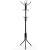 Black metal coat rack with 12 hooks, 182 cm tall